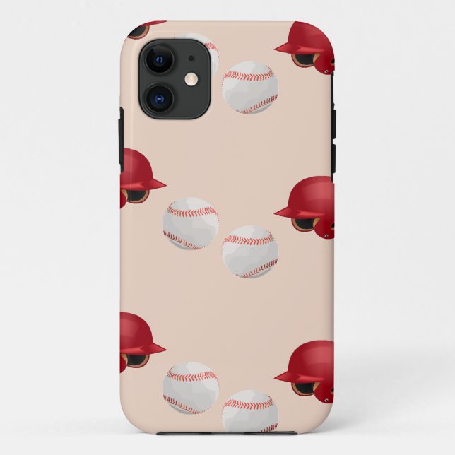 Baseball helmet and balls on Case-Mate iPhone case (Back)