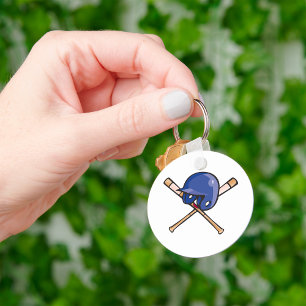 Baseball Helmet and Bats Sports Key Ring