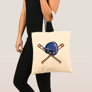 Baseball Helmet and Bats Sports Tote Bag