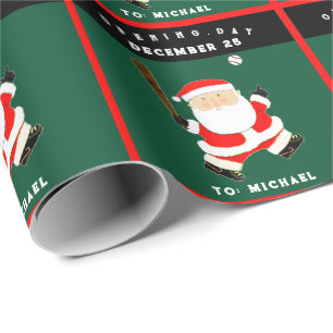 Baseball Holiday Gift Wrapping Paper
