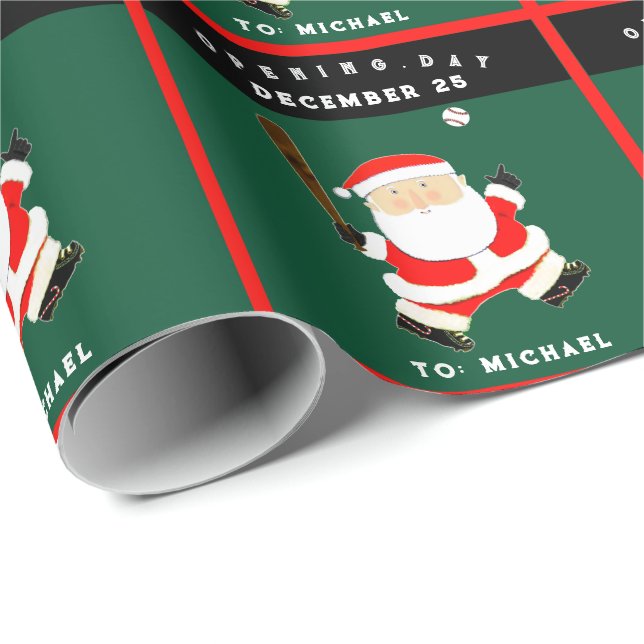 Baseball Holiday Gift Wrapping Paper (Roll Corner)
