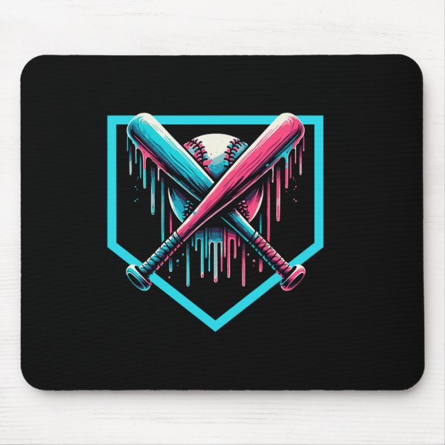 Baseball Home Plate Drip Boys Baseball Bat  Mouse Pad (Front)