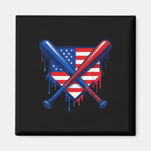 Baseball Home Plate Drip Boys Ice Cream Us Flag 4t Magnet