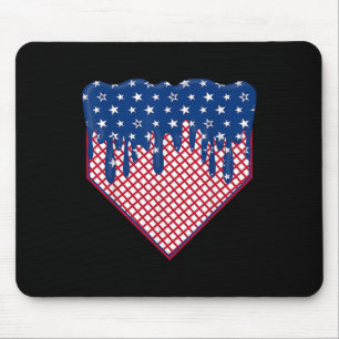 Baseball Home Plate Drip Boys Ice Cream Us Flag 4t Mouse Pad