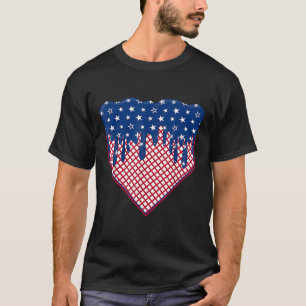 Baseball Home Plate Drip Boys Ice Cream Us Flag 4t T-Shirt