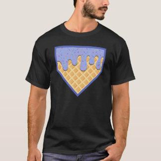 Baseball Home Plate Drip for Boys Ice Cream  T-Shirt