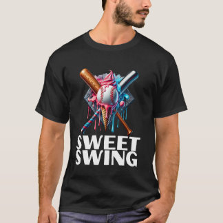 Baseball Home Plate Drip Ice Cream Drip Baseball B T-Shirt