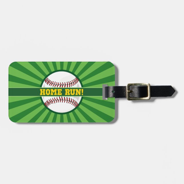 Baseball Home Run Luggage Tag (Front Horizontal)