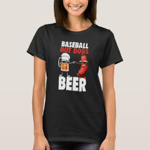 Baseball Hot Dog Beer Women Foodie Sausage Love T-Shirt