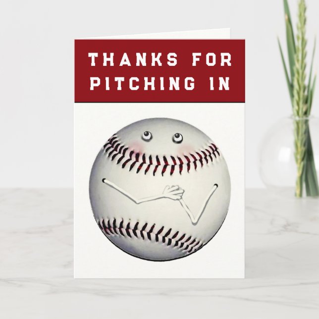 Baseball Humor Thank You Card (Front)
