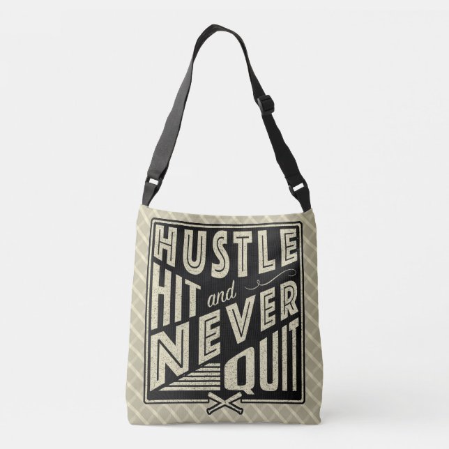 Baseball Hustle Hit Never Quit Bag (Back)