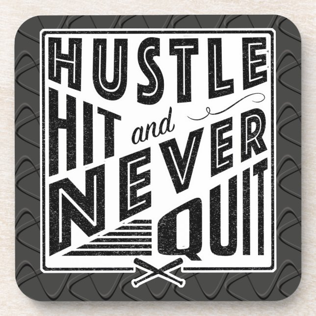 Baseball Hustle Hit Never Quit Coaster Set (Front)