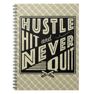 Baseball Hustle Hit & Never Quit Note Pad Notebook