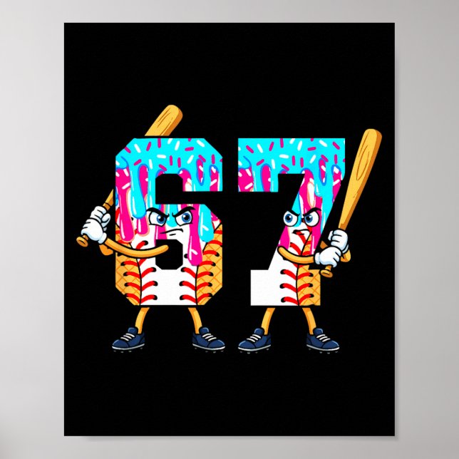 Baseball Ice Cream 67 Six Seven Cool Player 6 7 Dr Poster (Front)