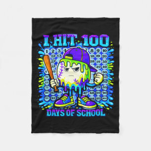 Baseball Ice Cream Drip 100 Days Of School Boys Gi Fleece Blanket
