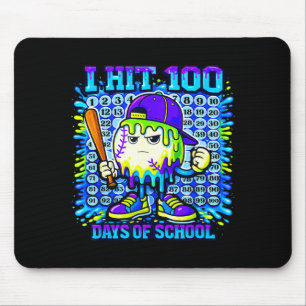 Baseball Ice Cream Drip 100 Days Of School Boys Gi Mouse Pad
