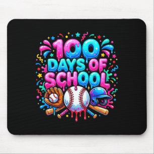 Baseball Ice Cream Drip 100 Days Of School Student Mouse Pad