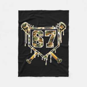 Baseball Ice Cream Drip 67 Camo Six Seven Funny Me Fleece Blanket