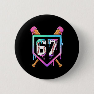 Baseball Ice Cream Drip 67 Player Dabbing Six Seve 6 Cm Round Badge