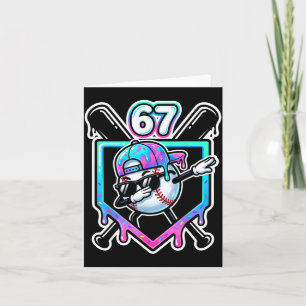 Baseball Ice Cream Drip 67 Player Dabbing Six Seve Card