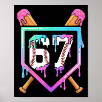 Baseball Ice Cream Drip 67 Player Dabbing Six Seve