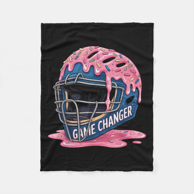 Baseball Ice Cream Drip Catcher Helmet Youth Boys  Fleece Blanket (Front)
