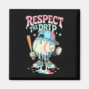 Baseball Ice Cream Drip For Boys Girls Respect The Magnet