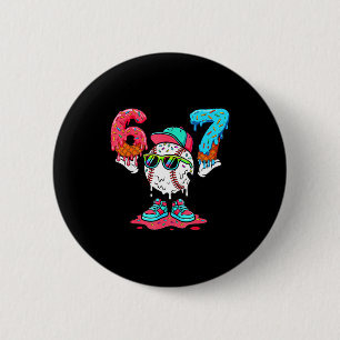 Baseball Ice Cream Drip Number 67 Player 67th Birt 6 Cm Round Badge