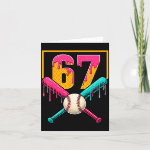 Baseball Ice Cream Drip Number 67 Player 67th Birt Card