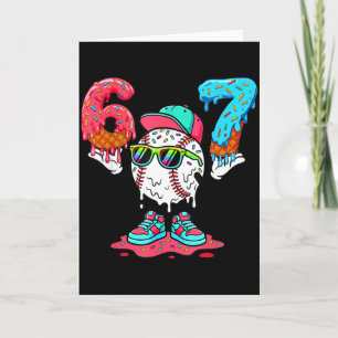 Baseball Ice Cream Drip Number 67 Player 67th Birt Card