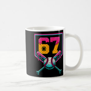 Baseball Ice Cream Drip Number 67 Player 67th Birt Coffee Mug