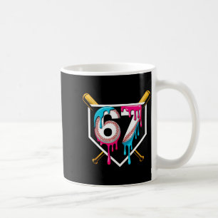 Baseball Ice Cream Drip Number 67 Player 67th Birt Coffee Mug