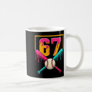 Baseball Ice Cream Drip Number 67 Player 67th Birt Coffee Mug