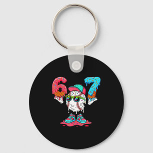 Baseball Ice Cream Drip Number 67 Player 67th Birt Key Ring
