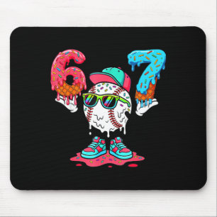 Baseball Ice Cream Drip Number 67 Player 67th Birt Mouse Pad