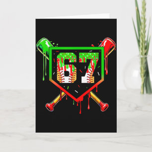 Baseball Ice Cream Drip Number 67 Player 6 7 Chris Card