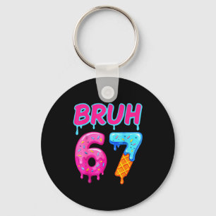 Baseball Ice Cream Drip Number 67 Player Or 67th B Key Ring