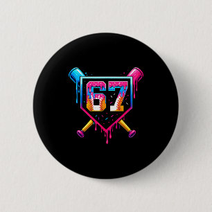 Baseball Ice Cream Drip Number 67 Six Seven Meme C 6 Cm Round Badge