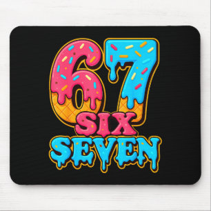 Baseball Ice Cream Drip Number 67 Six Seven Meme C Mouse Pad