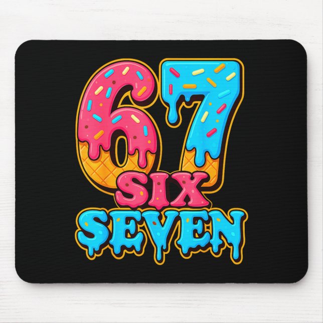 Baseball Ice Cream Drip Number 67 Six Seven Meme C Mouse Pad (Front)