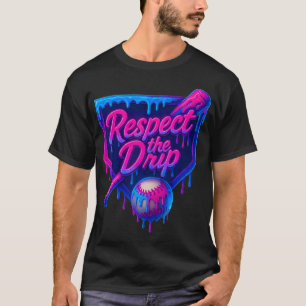 Baseball Ice Cream Drip Respect The Drip T-Shirt
