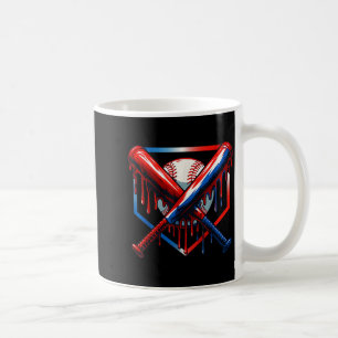 Baseball Ice Cream Drip Youth 4th Of July Red Coffee Mug