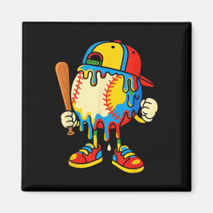 Baseball Ice Cream Drip Youth Back To School Baseb Magnet