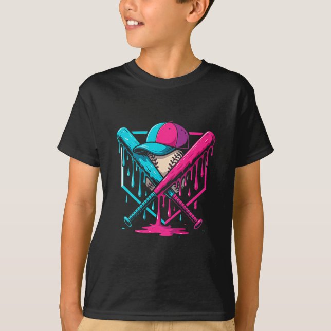 Baseball Ice Cream Drip Youth Boys Respect The Dri T-Shirt (Front)