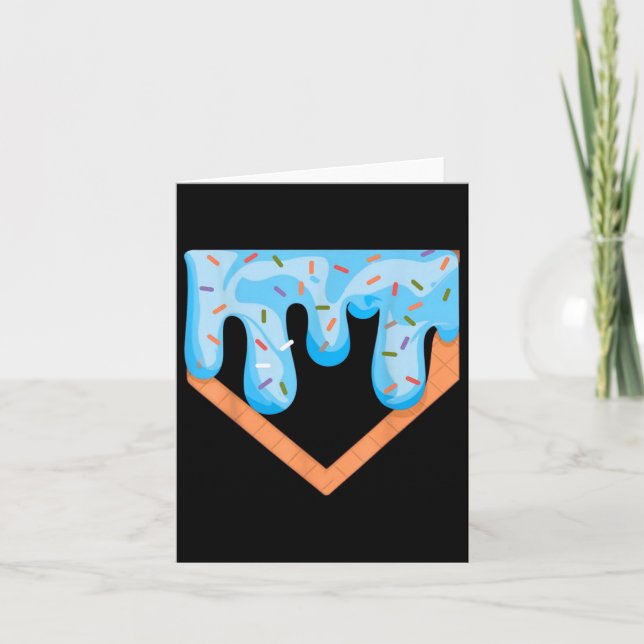 Baseball Ice Cream Dripping Baseball Home Plate Dr Card (Front)