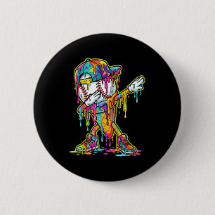 Baseball Ice Cream Dripping Dabbing Baseball Drip  6 Cm Round Badge