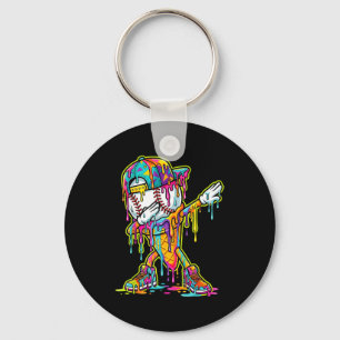 Baseball Ice Cream Dripping Dabbing Baseball Drip Key Ring