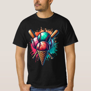 Baseball & Ice Cream – Sweet Summertime Sports T-Shirt