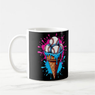 Baseball Ice Cream Watercolor Sports Lover  Coffee Mug