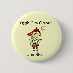 Baseball I'm Good Tshirts and Gifts 6 Cm Round Badge